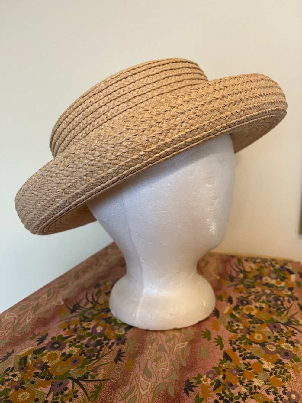 Vintage Liz Claiborne Straw Hat with Rolled Brim